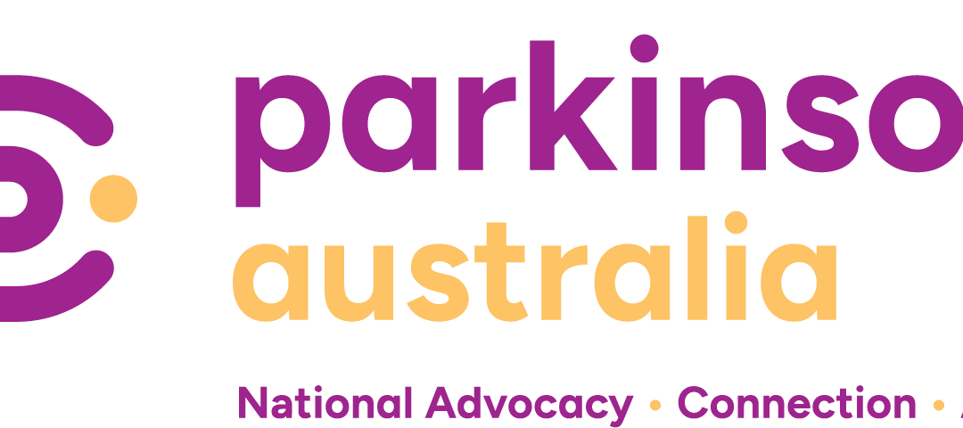 Parkinson's Australia Logo. Tagline reads 'National advocacy - connection - awareness'